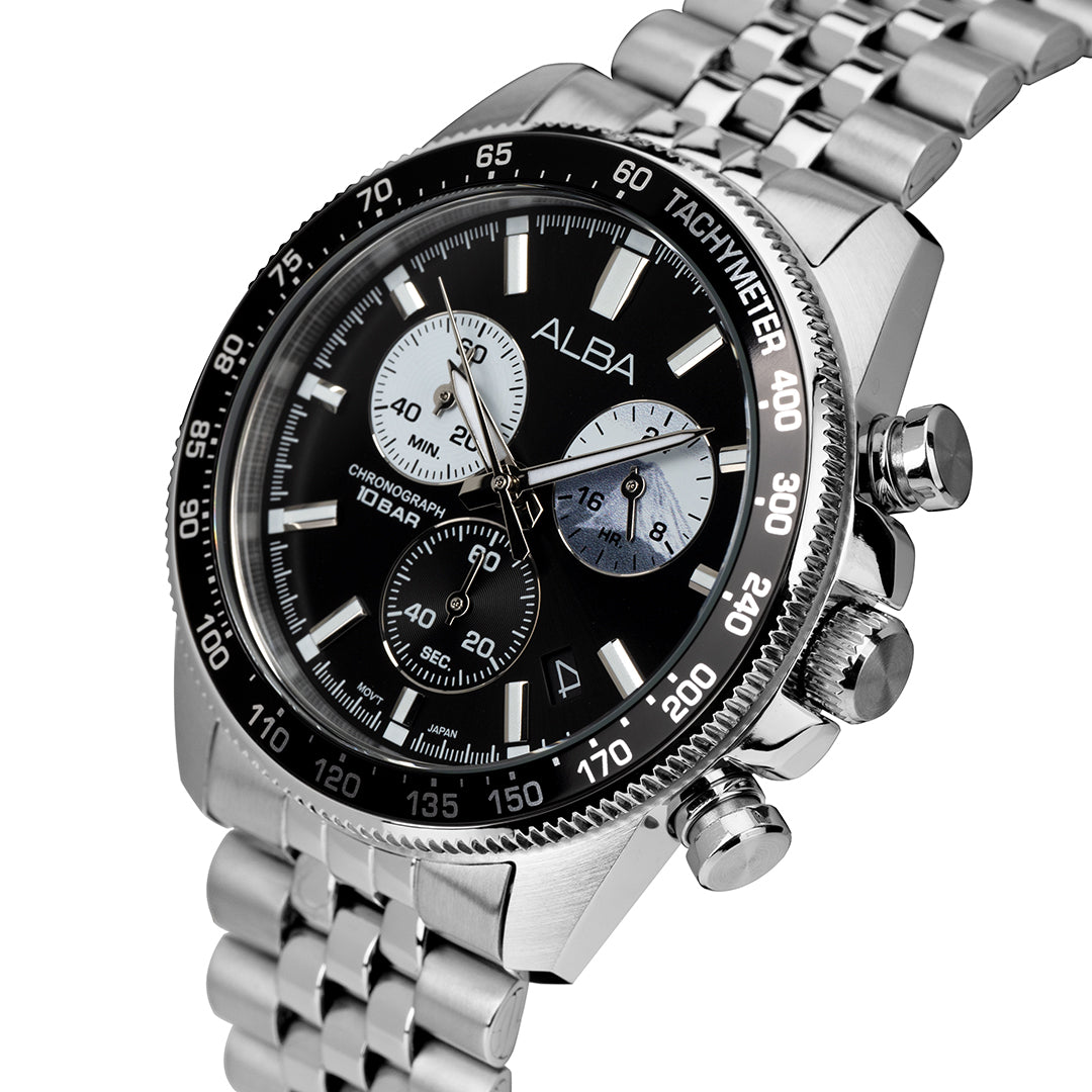AX7025X1 Black Panda Sport Chronograph Watch – ALBA WATCHES INDIA