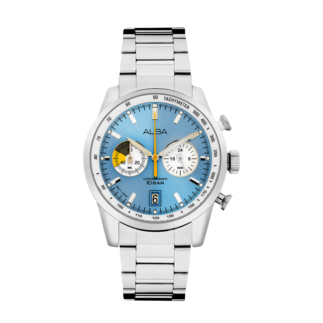 A4B011X1 Sky Blue + White Dial Chronograph Watch – ALBA WATCHES INDIA