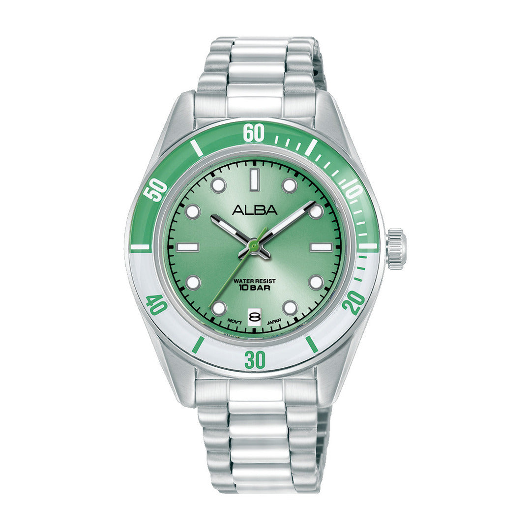 AG8Q67X1 Diver-Style Green Dial Women's Quartz Watch – ALBA