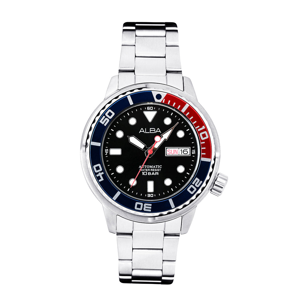 AL4247X1 Blue-Red Rotating Bezel Automatic Watch – ALBA WATCHES INDIA