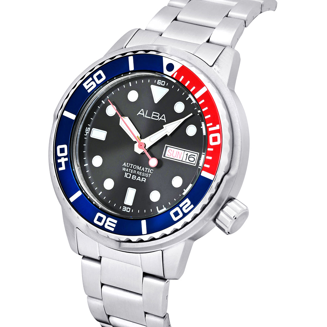 AL4247X1 Blue-Red Rotating Bezel Automatic Watch – ALBA WATCHES INDIA