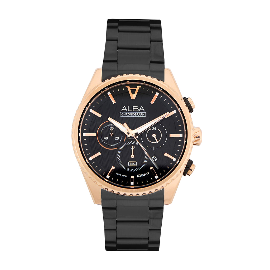 AT3H80X1 Black-Gold Dial Chronograph Watch – ALBA WATCHES INDIA
