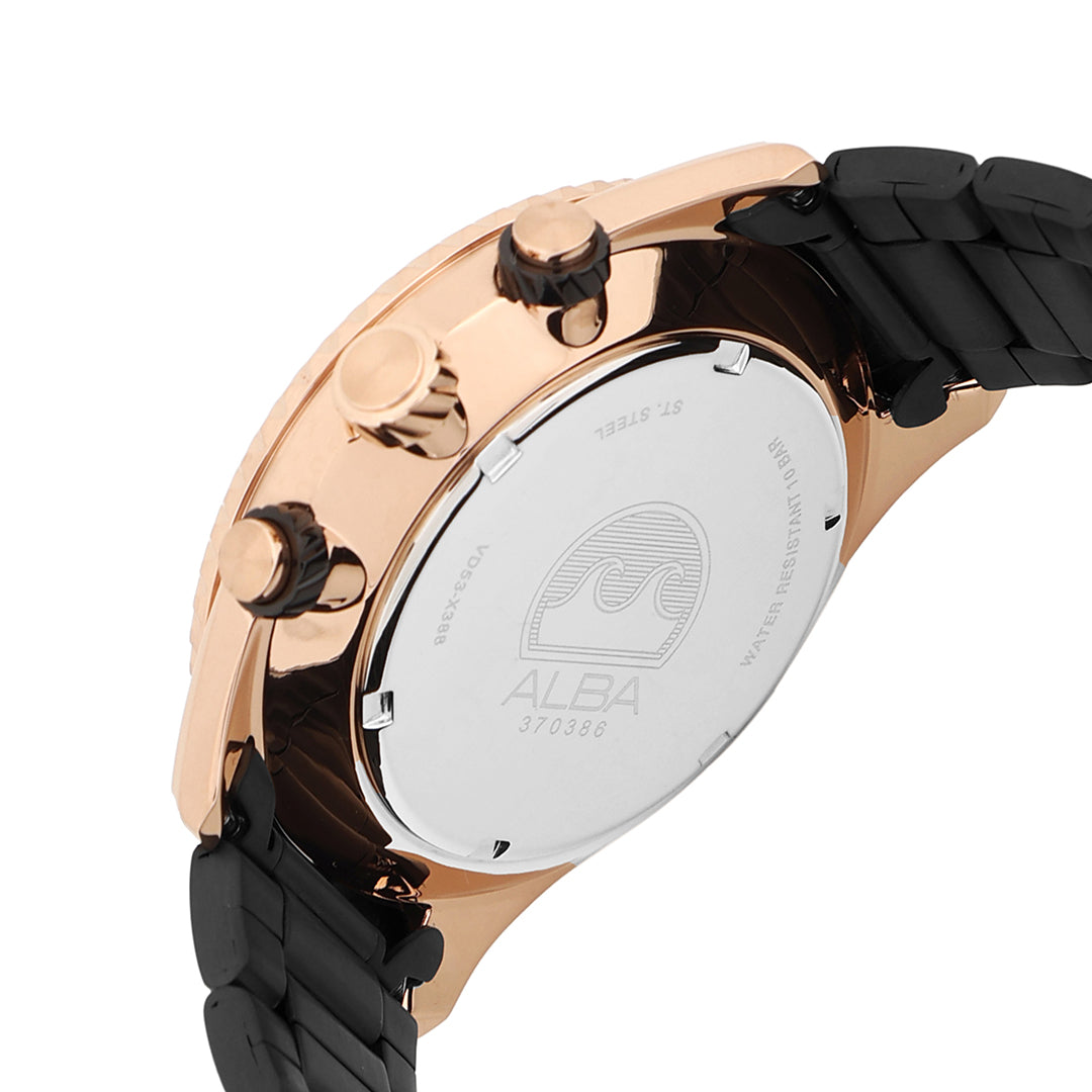 AT3H80X1 Black-Gold Dial Chronograph Watch – ALBA WATCHES INDIA