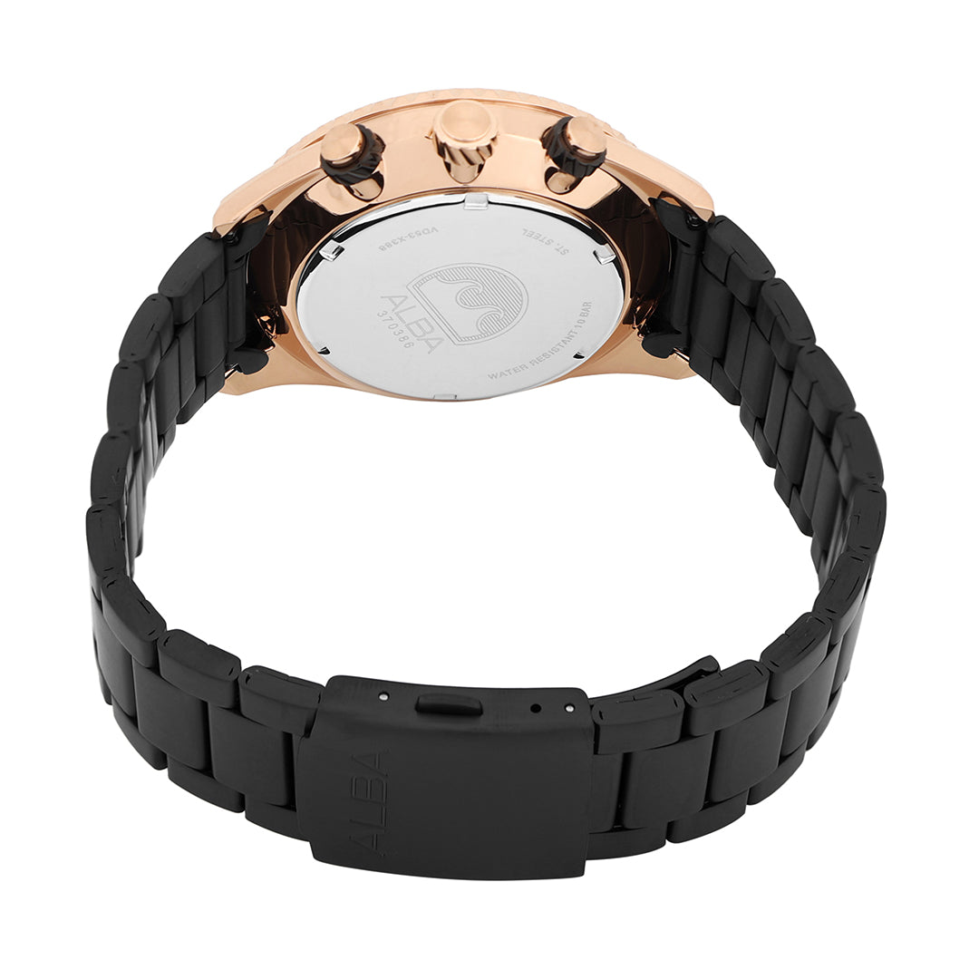 AT3H80X1 Black-Gold Dial Chronograph Watch – ALBA WATCHES INDIA