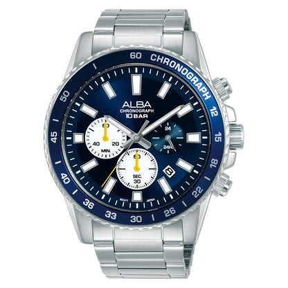 AT3L15X1 Men's Racing-Inspired With Blue & White Dial Chronograph Watch
