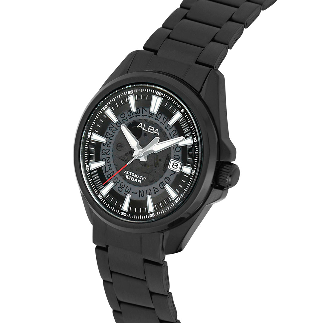 AU4025X1 Black Skeleton Dial Watch Automatic Watch – ALBA WATCHES