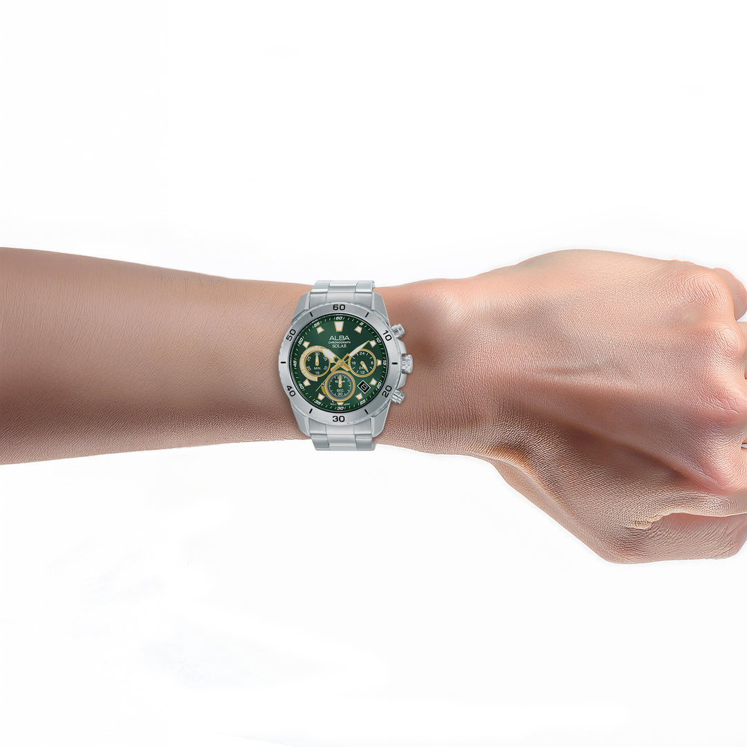 ✳︎ AZ5011X1 Green Dial Solar Chronograph Watch – ALBA WATCHES INDIA