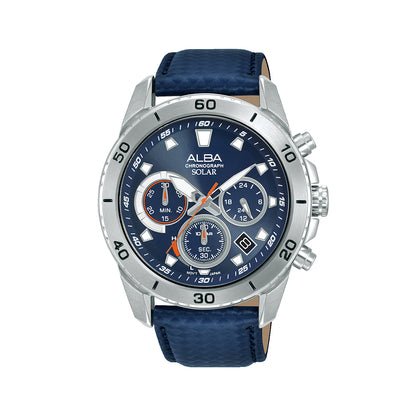 AZ5017X1 Blue Dial With Leather Strap Solar Chronograph Watch