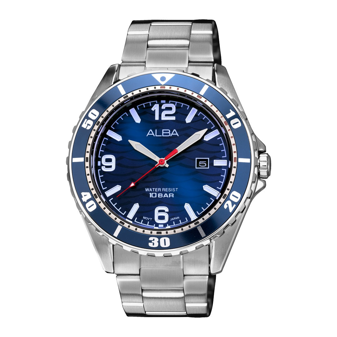 AG8N47X1 Blue Ripple Patterned Dial – ALBA WATCHES INDIA
