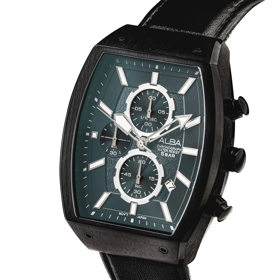AM3999X1 Black Rectangular Dial Chronograph Watch – ALBA WATCHES INDIA