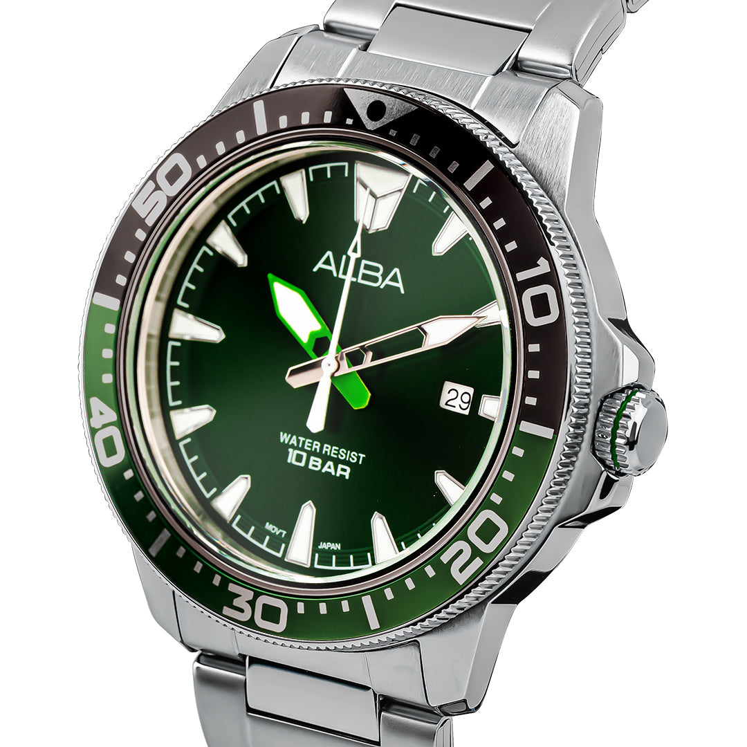 AS9T93X1 Dark Green Dial Quartz Watch – ALBA WATCHES INDIA