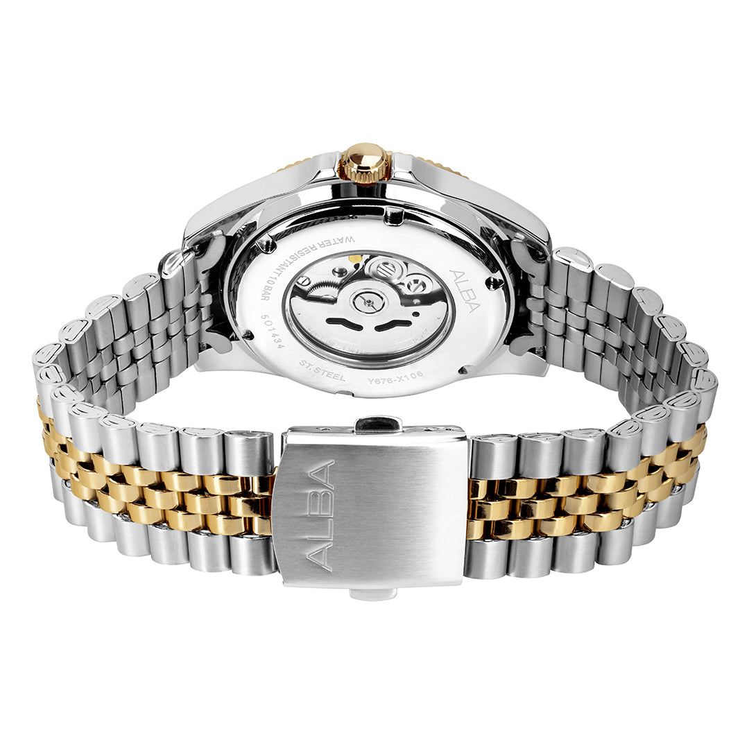 AL4784X1 Gold-Tone Fluted Bezel Automatic Watch – ALBA WATCHES INDIA