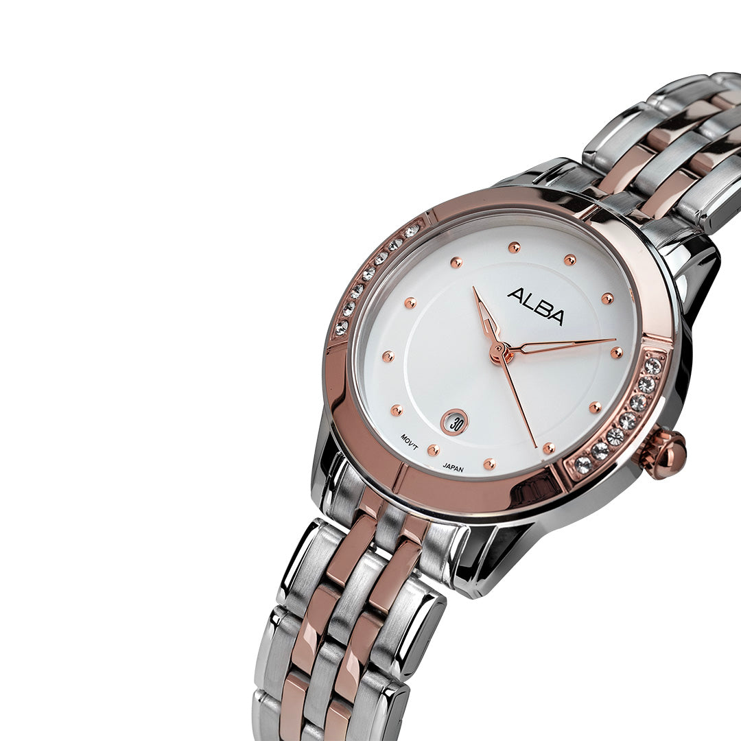 AH7EM2X1 Sparkling Bezel with Silver-White Sunray Dial Watch – ALBA ...